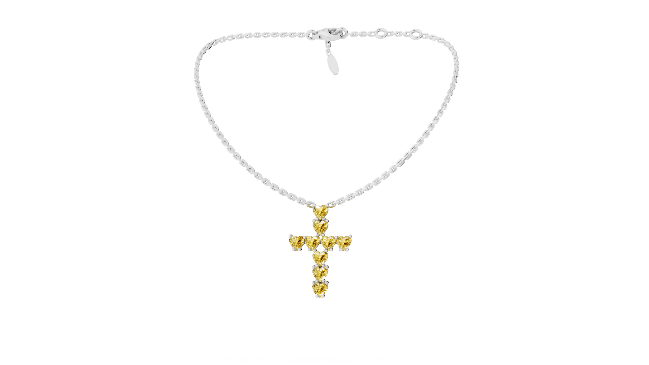 Collier Cross Hearts Yellow