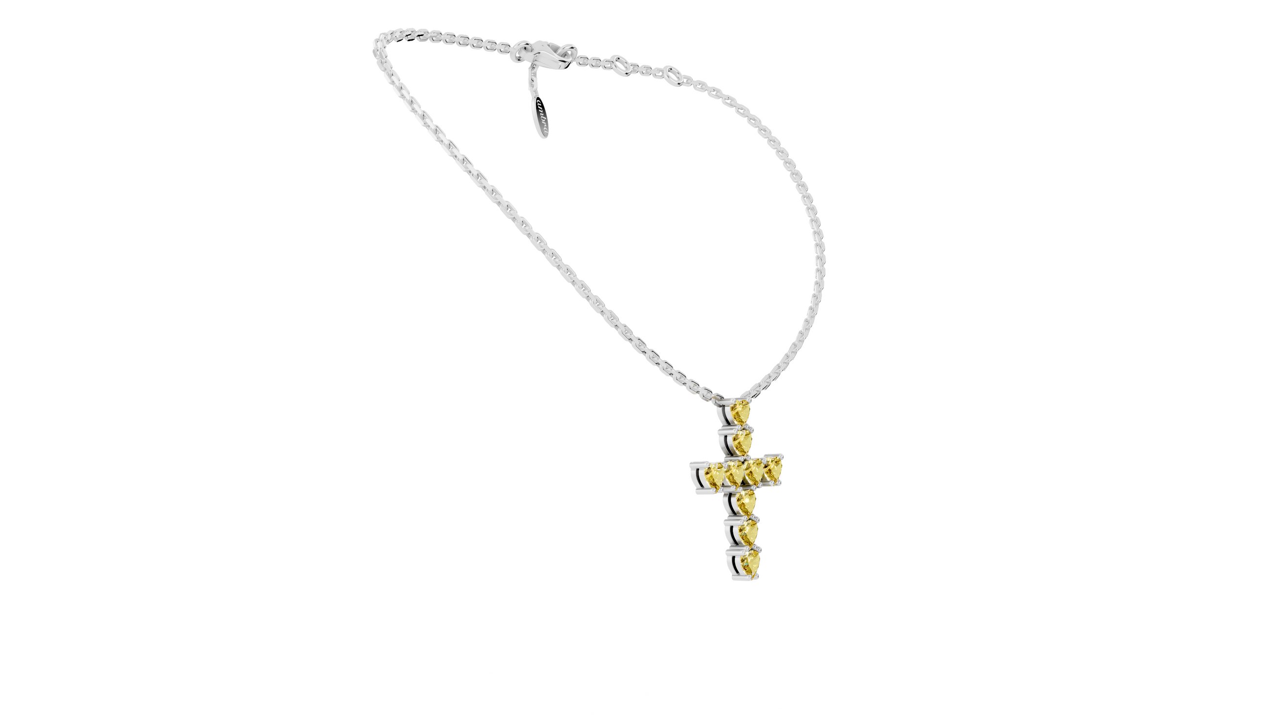 Collier Cross Hearts Yellow