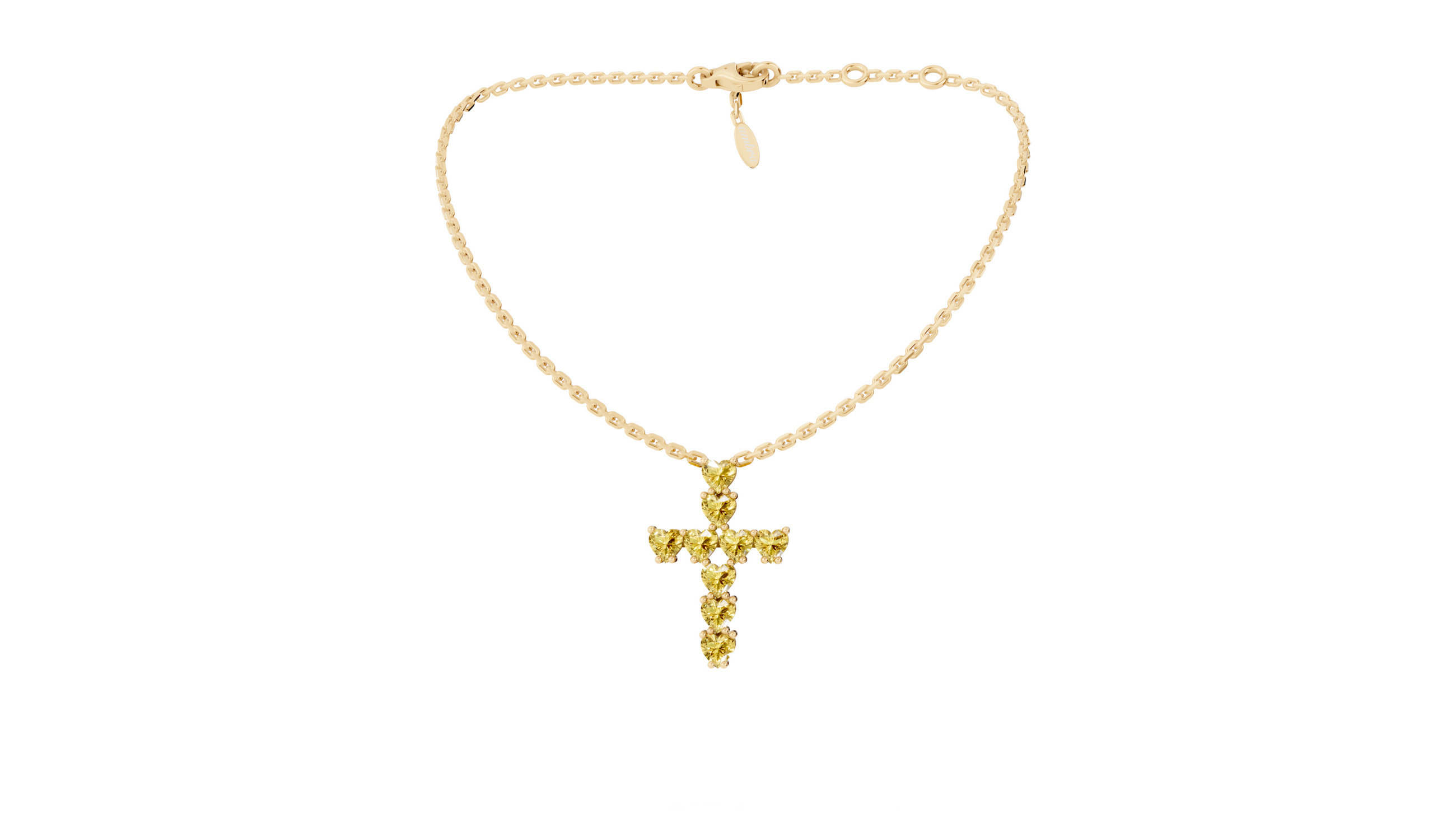 Collier Cross Hearts Yellow