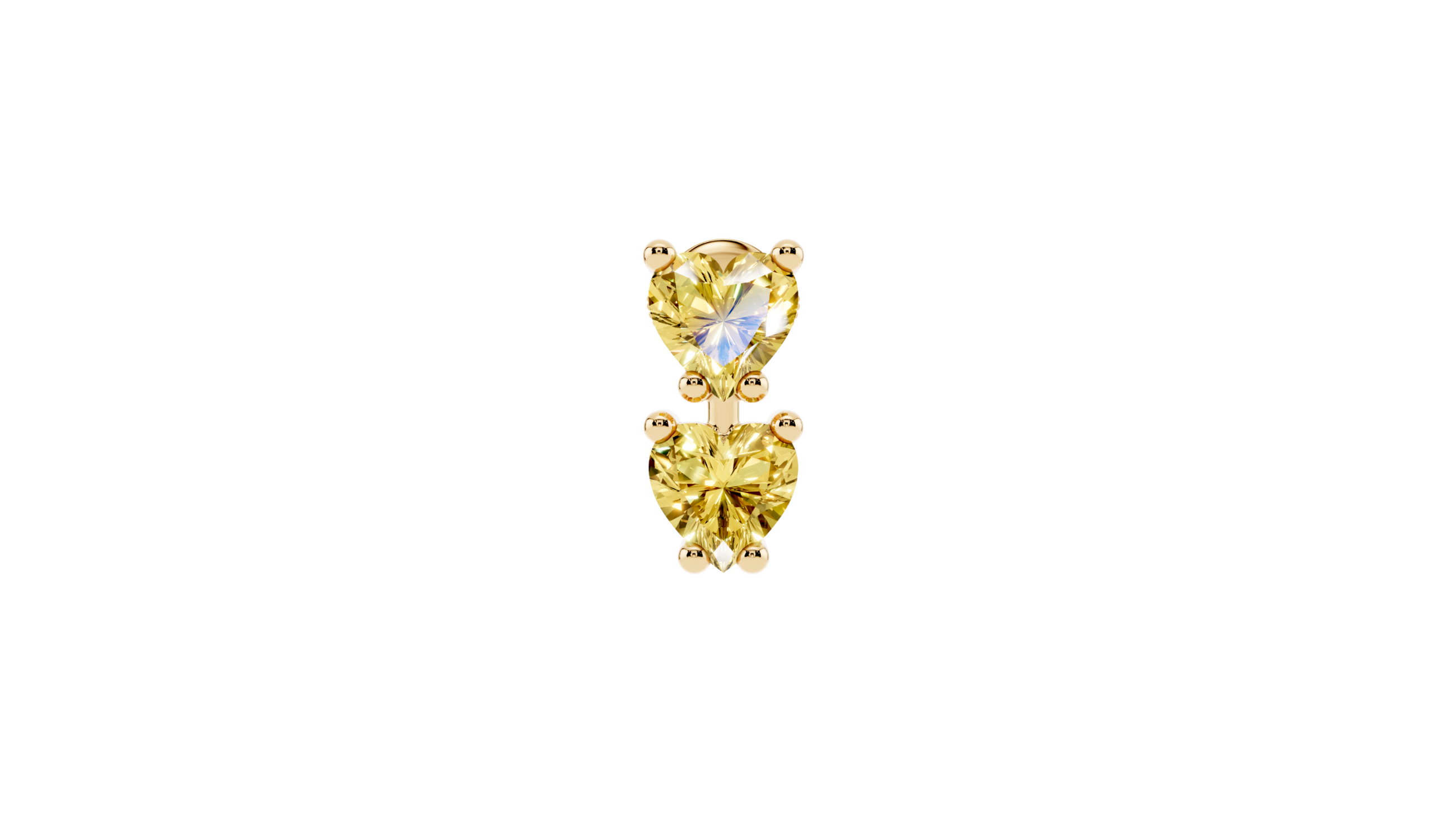 Boucle d'oreille Double Hearts Yellow