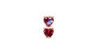 Boucle d’oreille Double Hearts Red