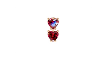Boucle d’oreille Double Hearts Red