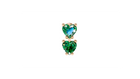 Boucle d'oreille Double Hearts Green