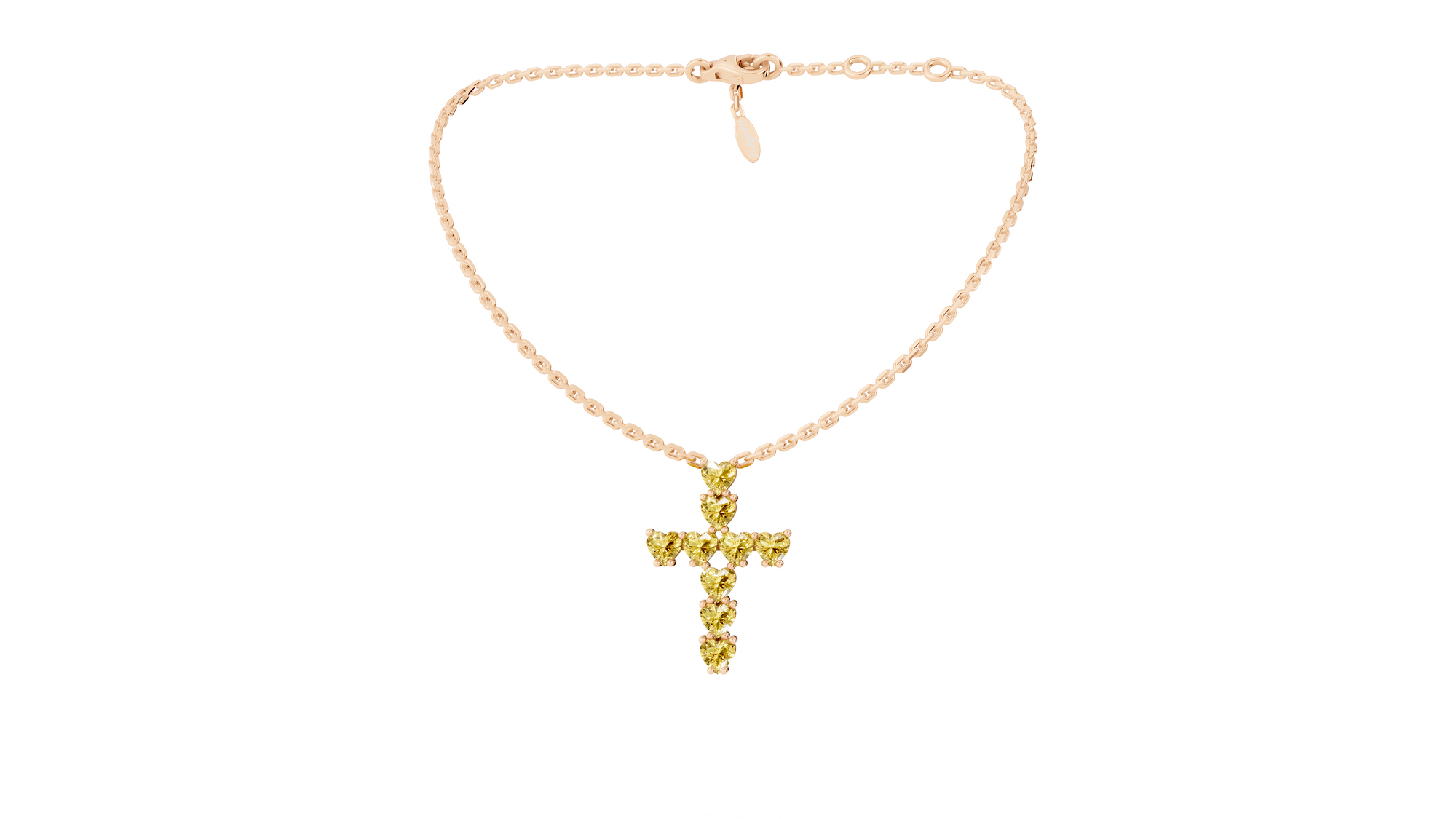 Collier Cross Hearts Yellow