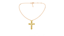 Collier Cross Hearts Yellow