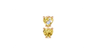 Boucle d'oreille Double Hearts Yellow