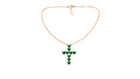 Collier Cross Hearts Green