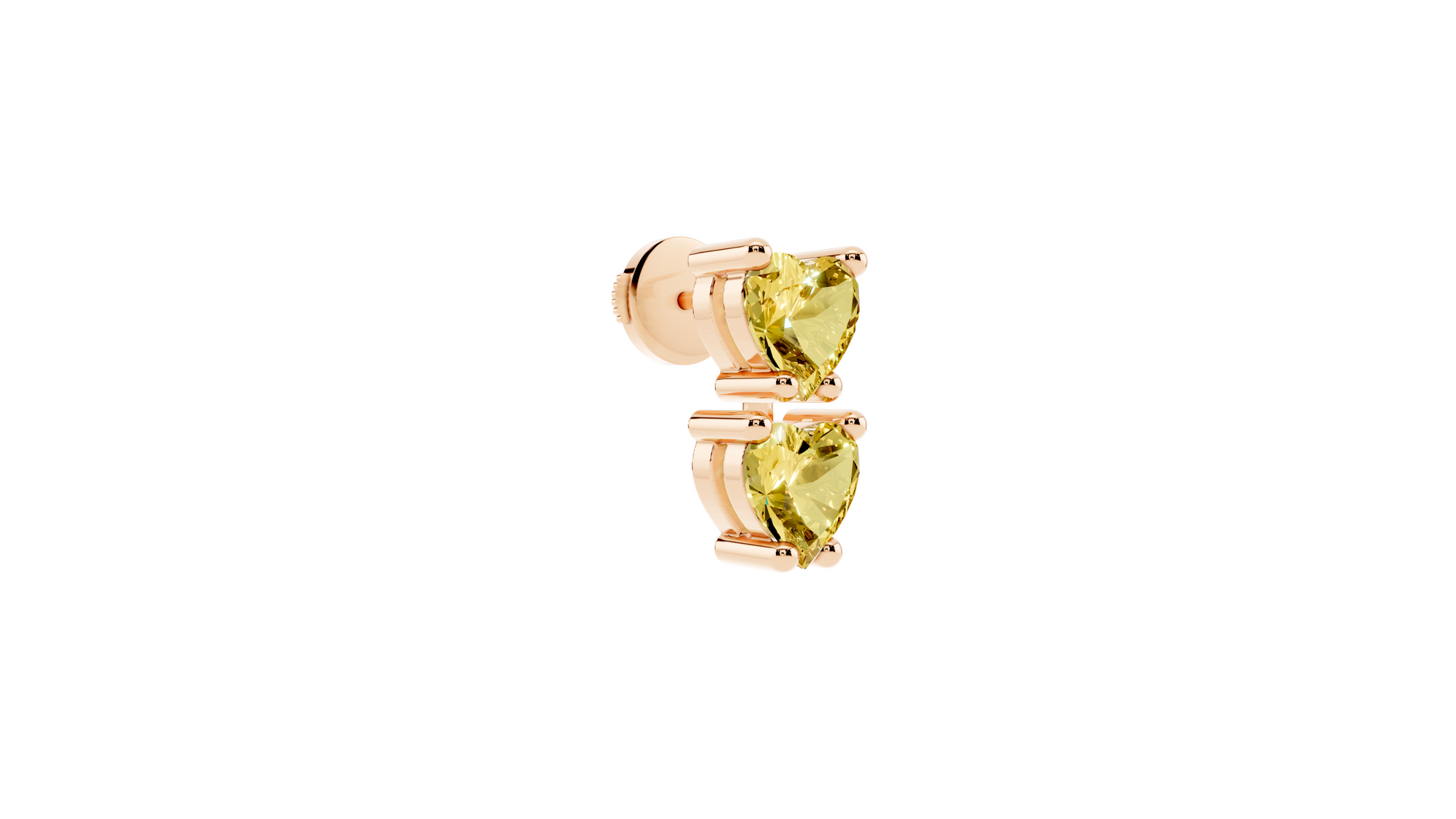 Boucle d'oreille Double Hearts Yellow