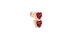 Boucle d’oreille Double Hearts Red