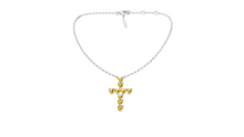 Collier Cross Hearts Yellow
