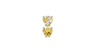 Boucle d'oreille Double Hearts Yellow