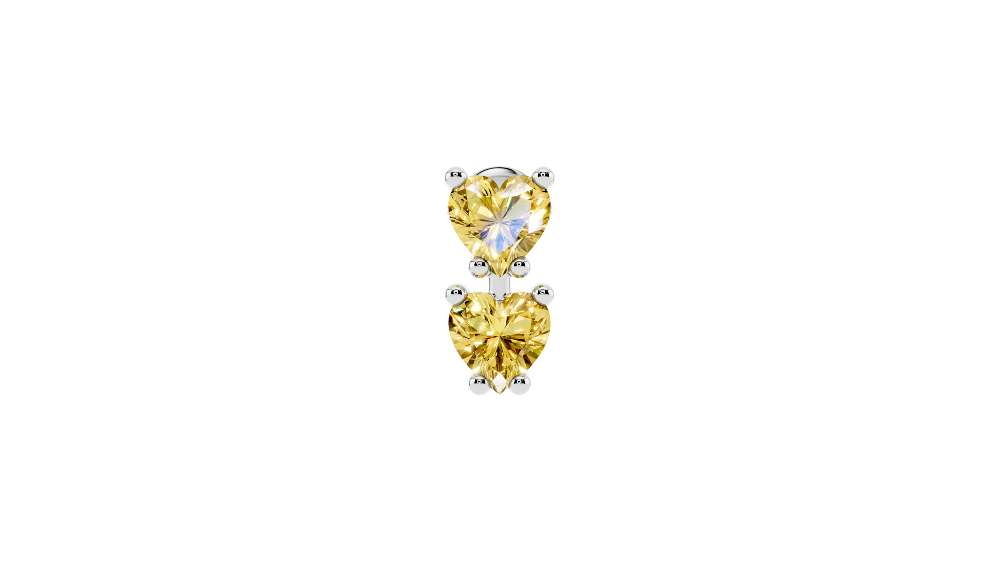 Boucle d'oreille Double Hearts Yellow