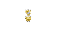Boucle d'oreille Double Hearts Yellow