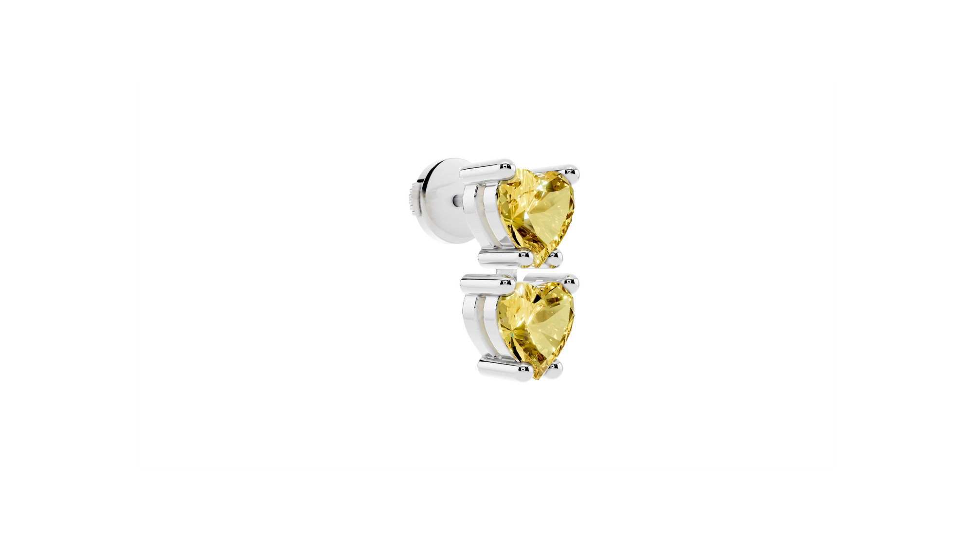 Boucle d'oreille Double Hearts Yellow