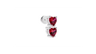 Boucle d’oreille Double Hearts Red