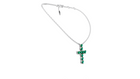 Collier Cross Hearts Green