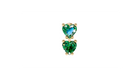 Boucle d'oreille Double Hearts Green