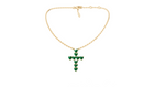 Collier Cross Hearts Green
