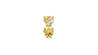 Boucle d'oreille Double Hearts Yellow