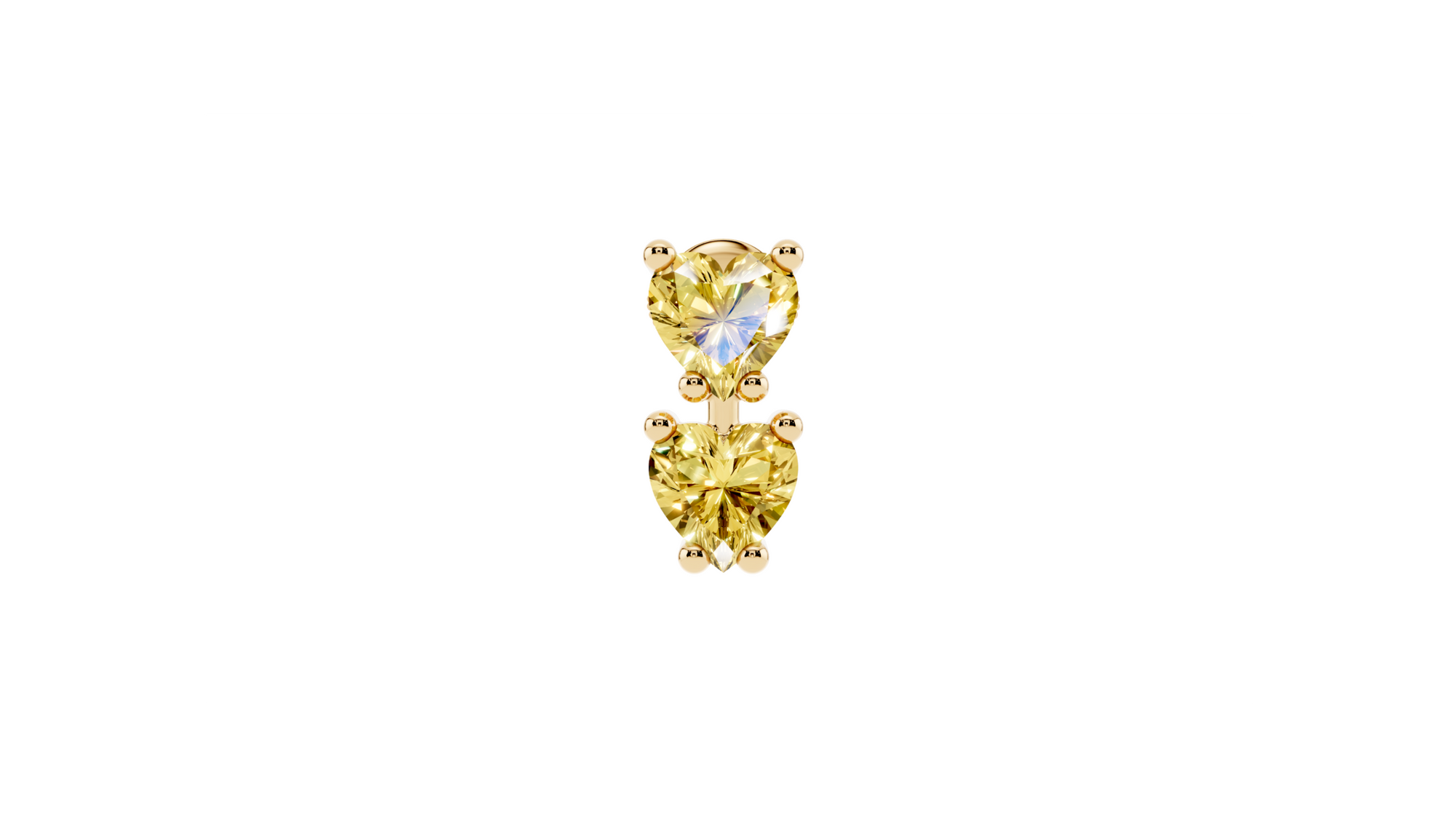 Boucle d'oreille Double Hearts Yellow