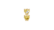Boucle d'oreille Double Hearts Yellow