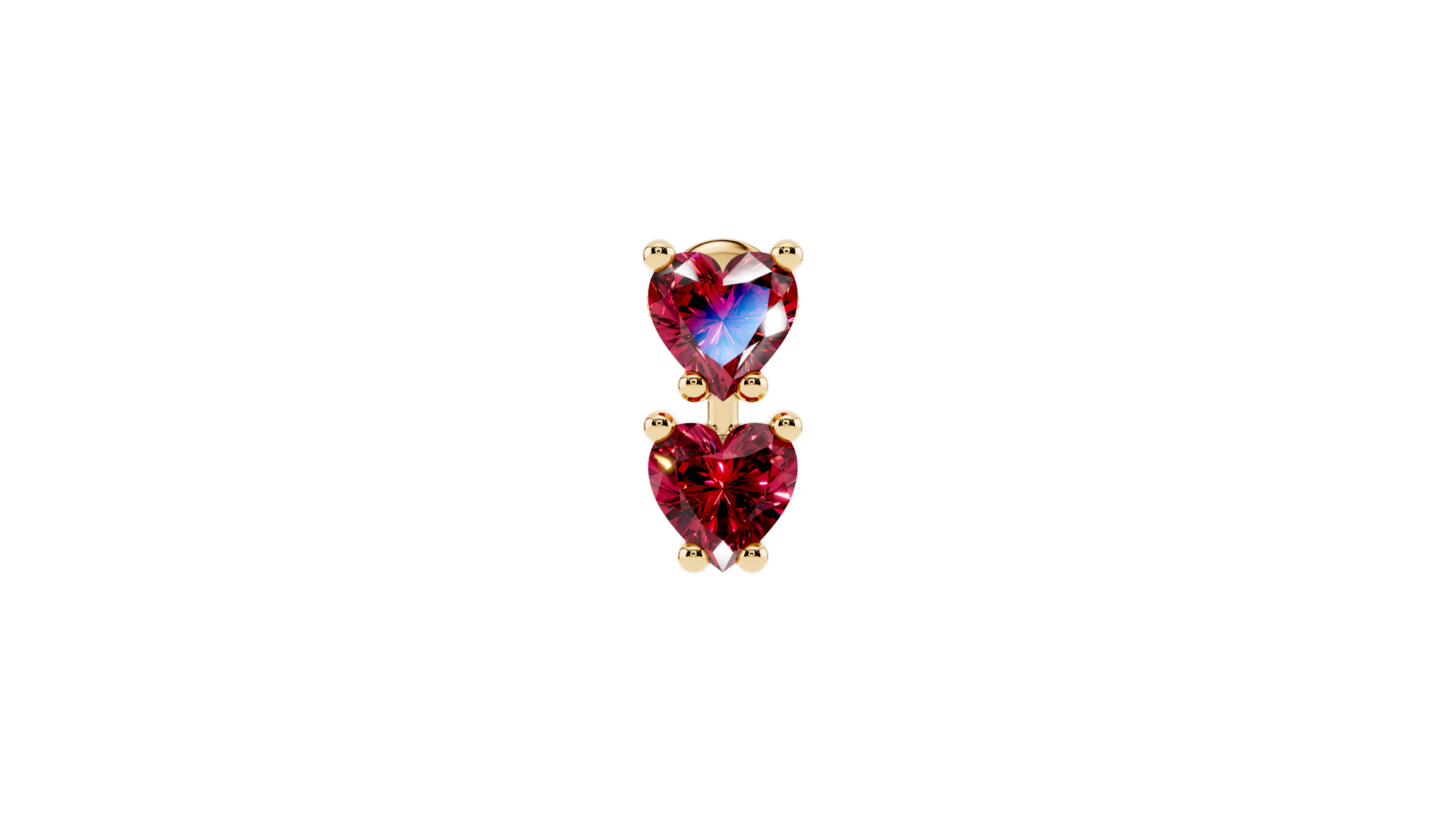 Boucle d’oreille Double Hearts Red
