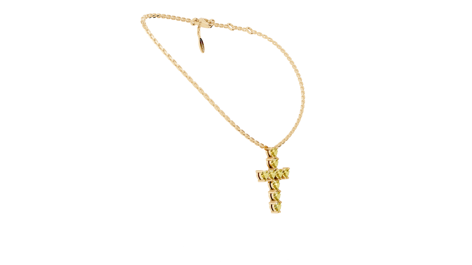 Collier Cross Hearts Yellow