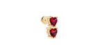 Boucle d’oreille Double Hearts Red
